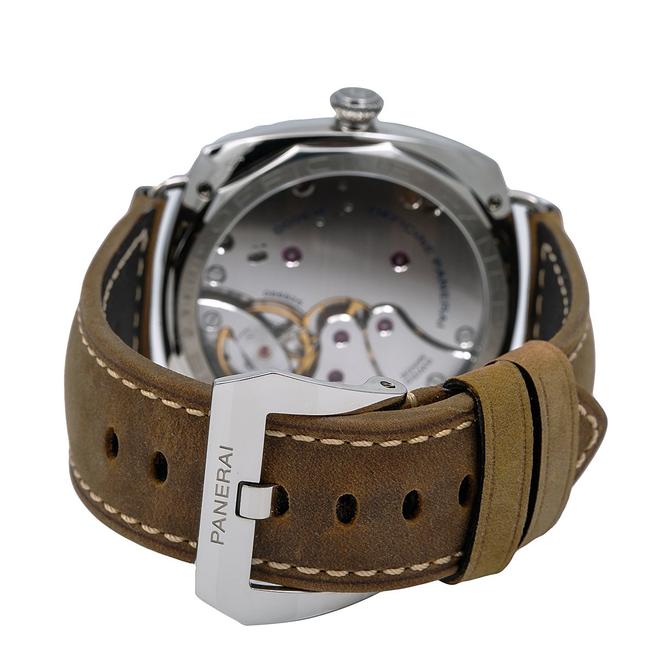 Panerai Black and Brown Radiomir 3 Days 47mm Pam00424 Dial with Leather Watch