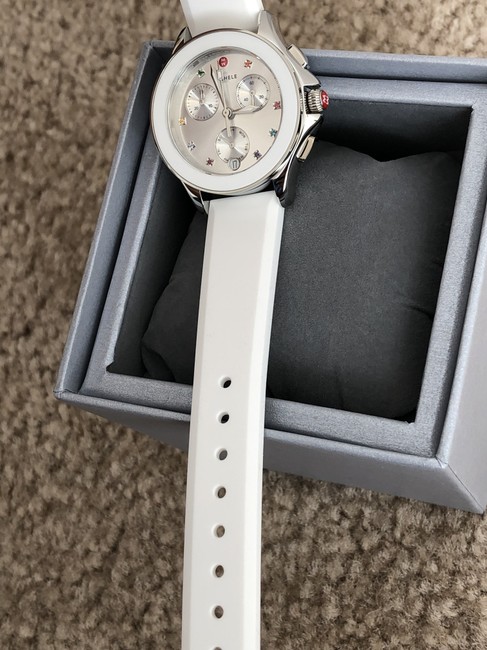 Michele White Flash-sale Silver/White Cape Chronograph Mww27c000001 Watch