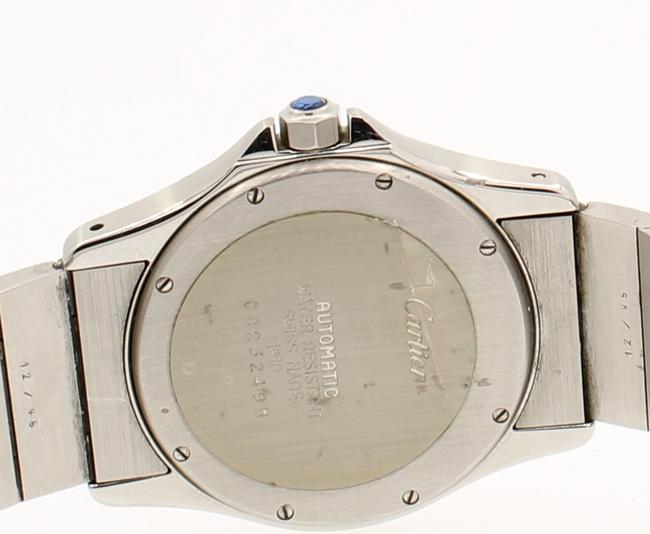 Cartier Ivory Santos Stainless Steel & Gold Dial 33mm Watch