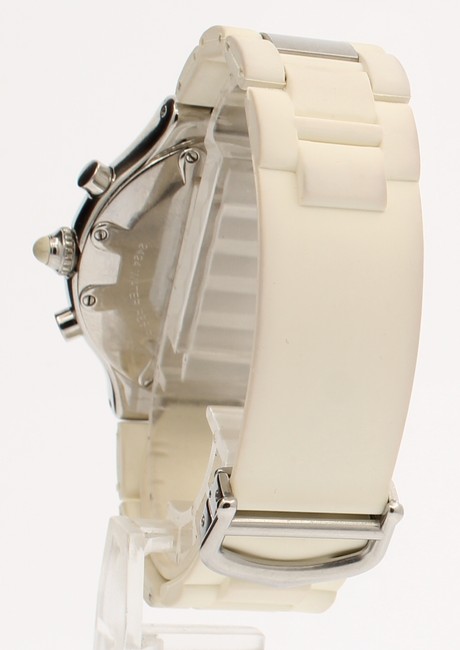 Cartier White Must 21 Chronoscaph 38mm Dial Rubber Quartz Mens Watch