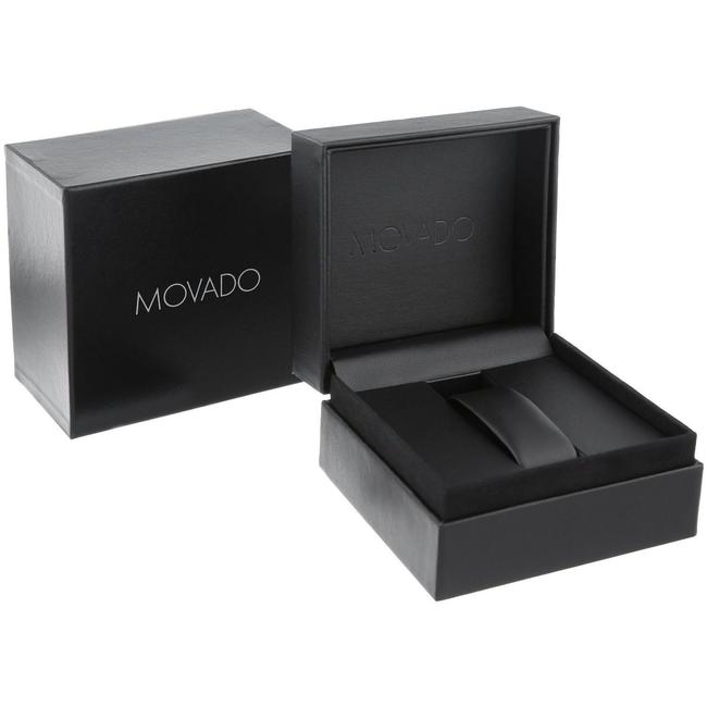 Movado Silver 3680009 Mens Edge Concave Black Quartz Watch