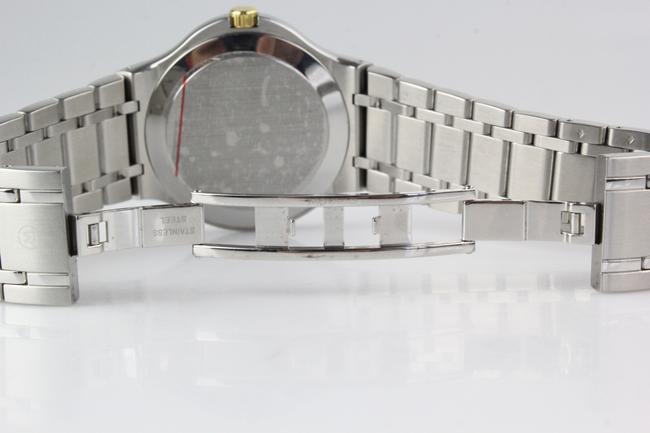 Movado Silver and Gold Black Dial Two Tone Watch