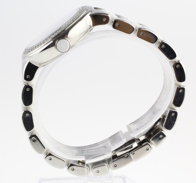 Movado Silver Stainless Steel White Ceramic Diamond Cerena 0606625 Watch