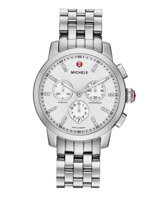 Michele Silver Uptown Diamond Chronograph Mww25a000001 Watch
