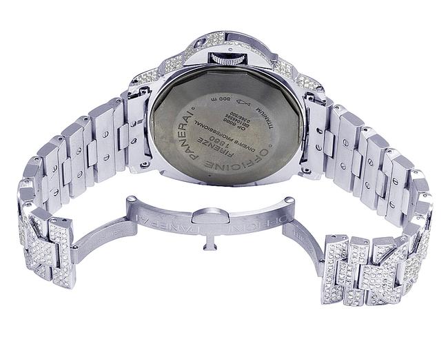 Panerai Mens Stainless Steel Luminor Submersible Pam24 44mm Diamond 21.0 Ct Watch