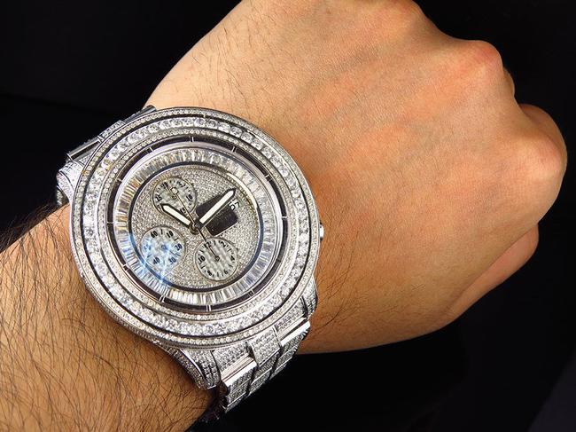 Breitling Stainless Steel Mens Custom A13370 53mm with Diamonds 23 Ct Watch