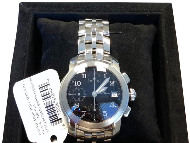 Baume & Mercier Silver Case Black Dial Capeland Chronograph Steel Mv045216 Watch
