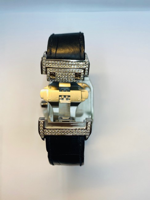 Cartier Black XL Santos 100 2740 Chronograph with Diamond Dial Watch