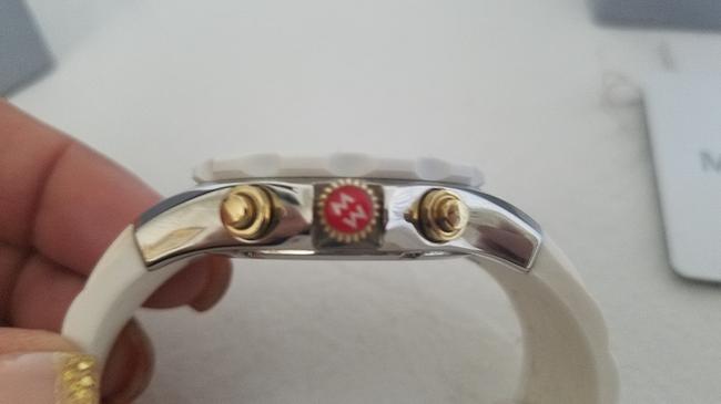 Michele White Jelly Tahitian Silicone Silver/Gold Steel Watch