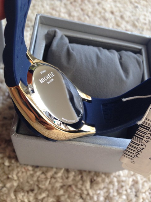 Michele Gold / Navy Jelly Rare Tahitian and Bean Watch