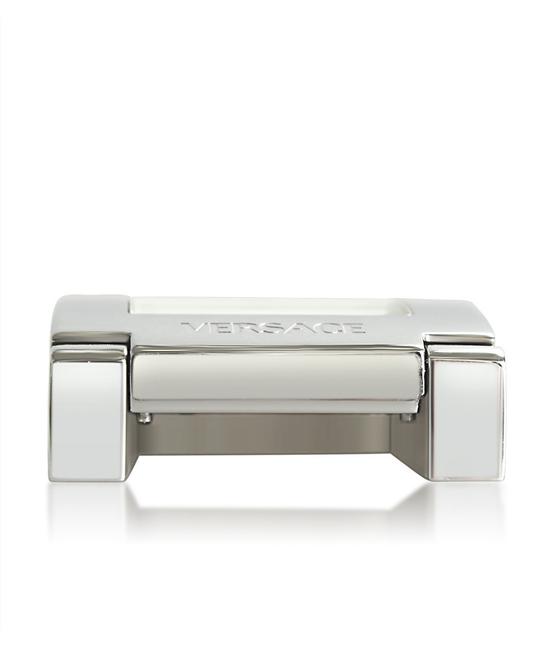 Versace Silver Gpq99 Travel Clock Stainless Steel Quartz (190553) Watch