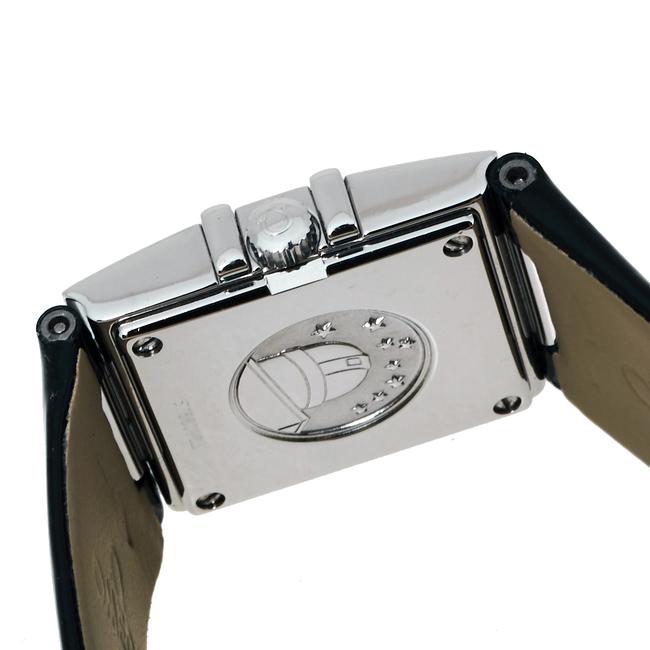 Omega Black Stainless Steel Patent Leather Diamond Constellation Quadra 895.1230 Womens Wristwatch 19 Mm Watch