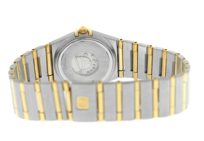 Omega Gold Silver Constellation Full Bar Ladies 18k Yellow 24mm Quartz Watch
