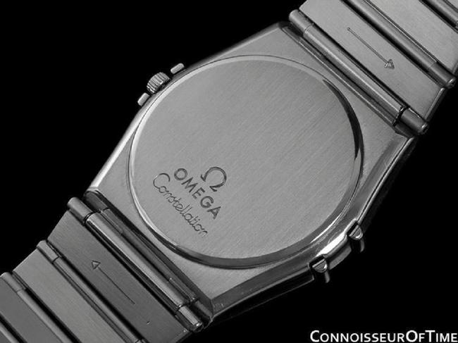 Omega Royal Blue Constellation Mens 35mm Quartz Date - Brushed Stainless Watch