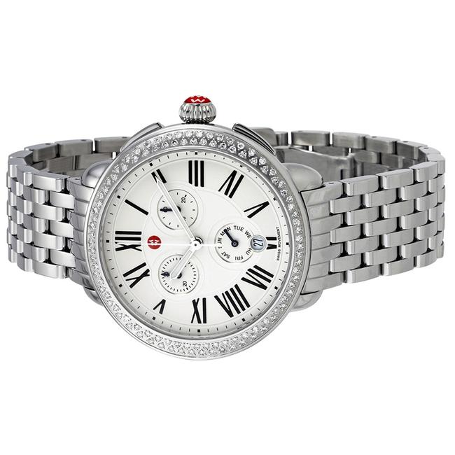 Michele Silver Serein Stainless Chronograph Diamond Mww21a000001 Watch
