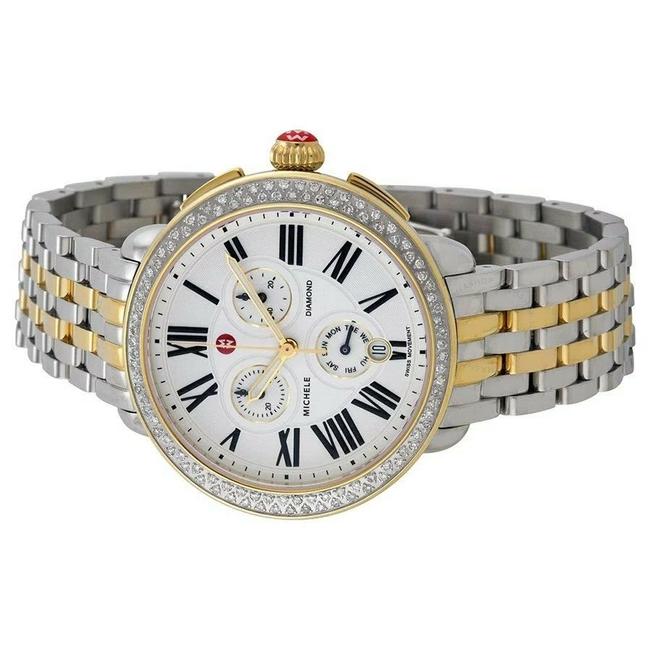 Michele Two Tone Serein 18k Gold Chronograph Diamond Mww21a000008 Watch