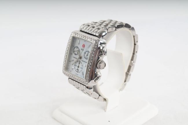 Michele Mother Of Pearl Ladies Deco Day Stainless Steel Chronograph Diamond B39804ss (3256) Watch