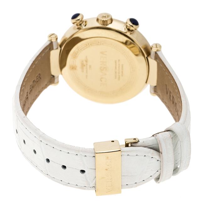 Versace White Mother Of Pearl Gold Plated Steel Aion68c Wristwatch40mm Watch