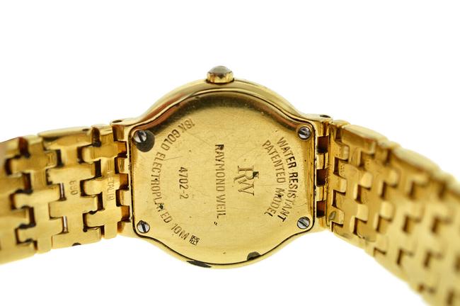 Raymond Weil Gold Silver Fidelio 4702-2 18k Plated Steel Diamonds Quartz 24mm Watch
