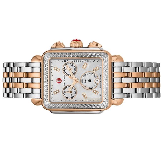 Michele Two Tone Deco Diamond 18k Rose Gold Mww06p000232 Watch