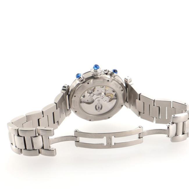 Cartier White Pasha De Chronograph Stainless Steel 38 Watch