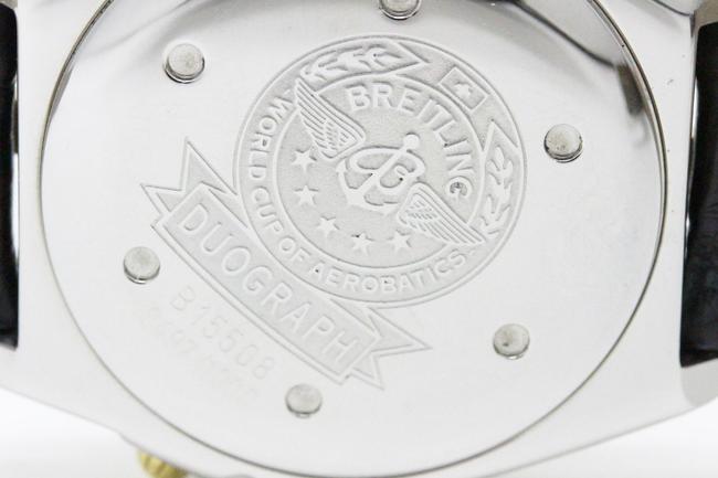 Breitling Black Duograph World Cup Gold Steel Mens Watch