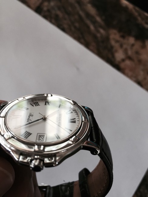 Raymond Weil Black White Roman Parsifal Dial Numeral and Date Strap Watch