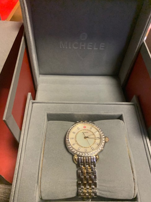 Michele Sidney Classic Diamond Two-tone Silver/Gold Watch