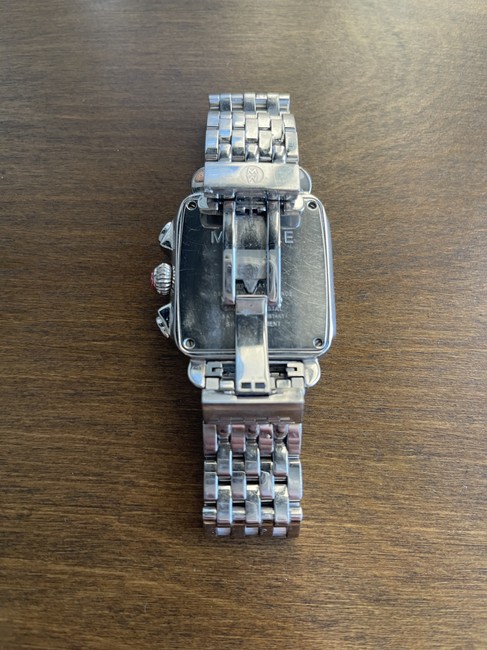 Michele Silver Deco Diamond Chronograph Head & Bracelet 33mm Watch