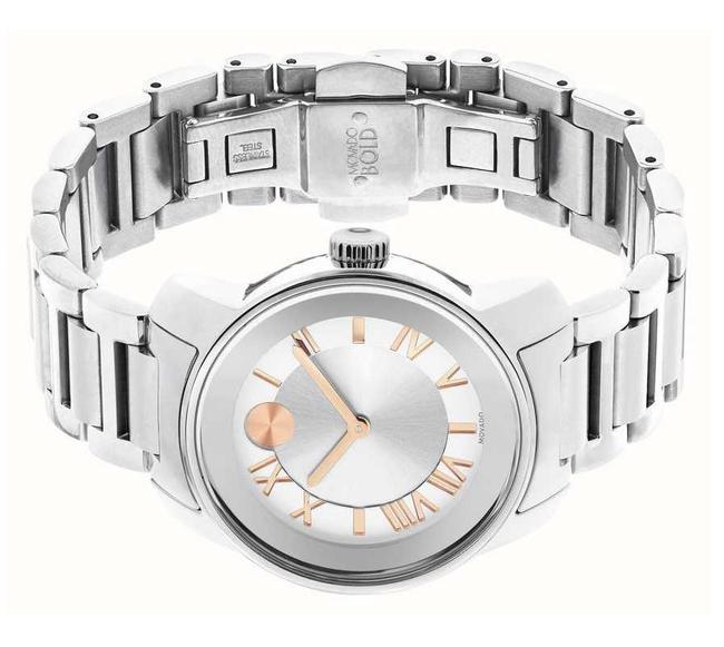 Movado Two Tone Bold Stainless Bracelet Rose Gold Womens Quartz 3600244 Watch