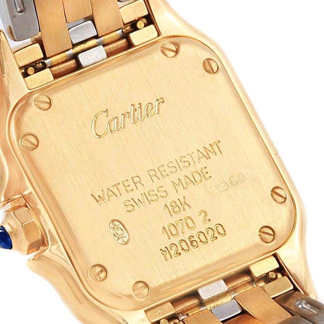Cartier Grey Panthere Ladies Yellow Gold Steel Ladies 1070 Watch