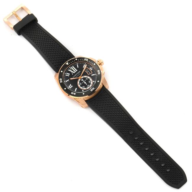 Cartier Black Calibre Rose Gold Dial Mens W7100052 Watch
