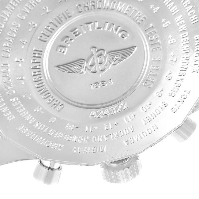 Breitling Blue Navitimer World Dial Steel Mens A24322 Watch