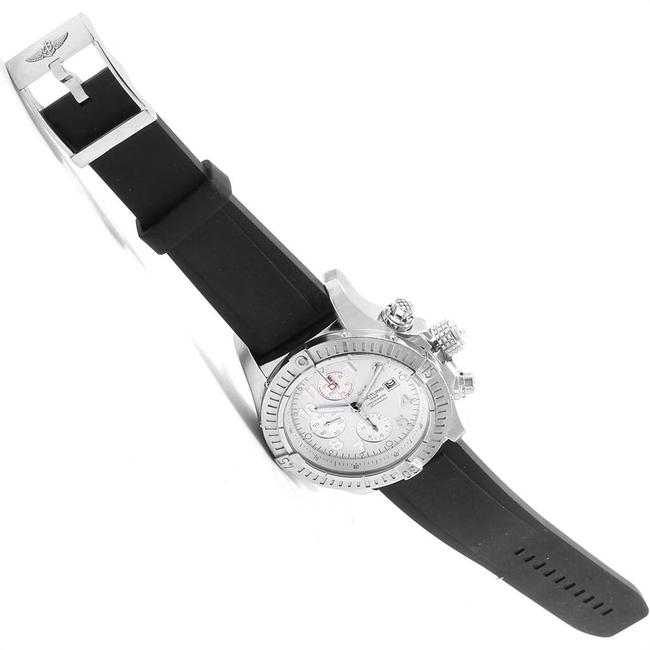 Breitling White Aeromarine Super Avenger Dial Rubber Strap Watch
