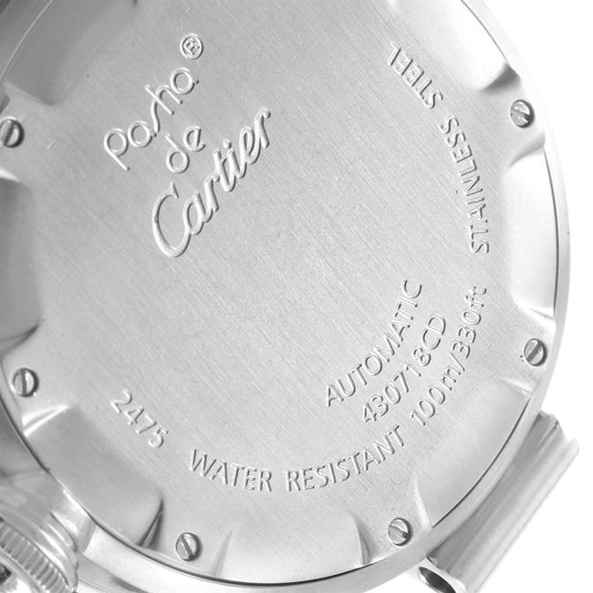 Cartier White Pasha C Midsize Big Date Steel W31044m7 Watch