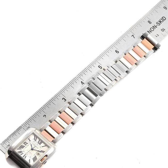 Cartier Silver Box Tank Anglaise Large Steel Rose Gold W5310007 Papers Watch