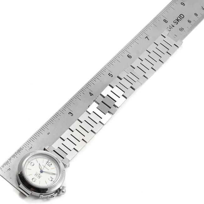 Cartier White Pasha C Midsize 35mm Big Date Stainless Steel W31044m7 Watch