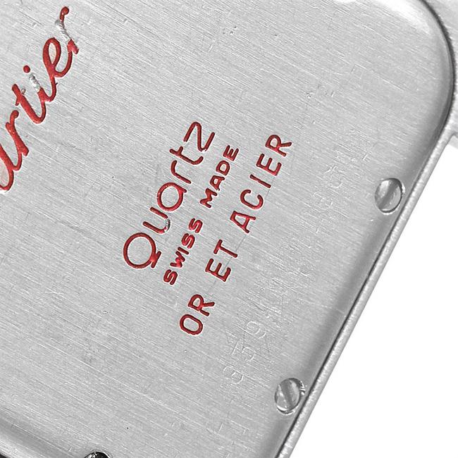 Cartier Silver Panthere Large Steel Yellow Gold Two Row Mens W25028b8 Watch