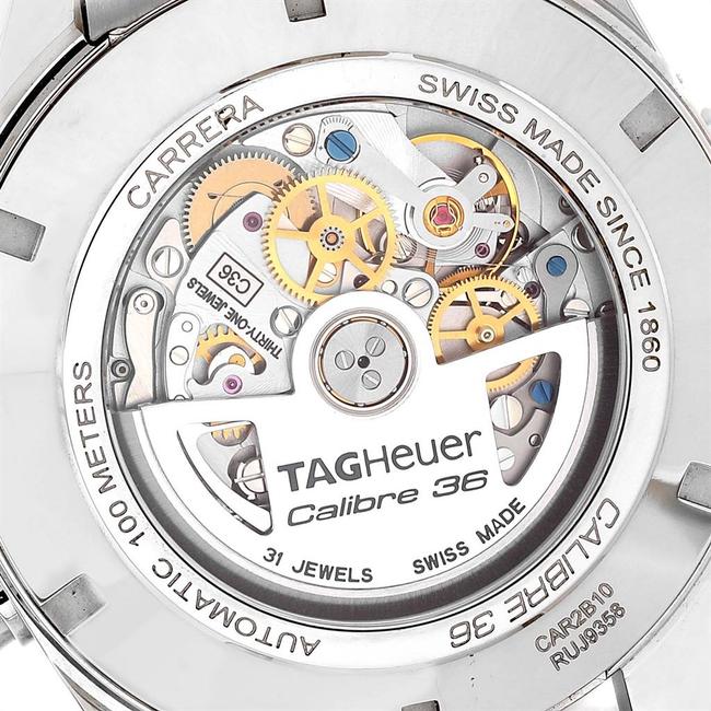 TAG Heuer Black and Silver Carrera Flyback Steel Mens Car2b10 Watch