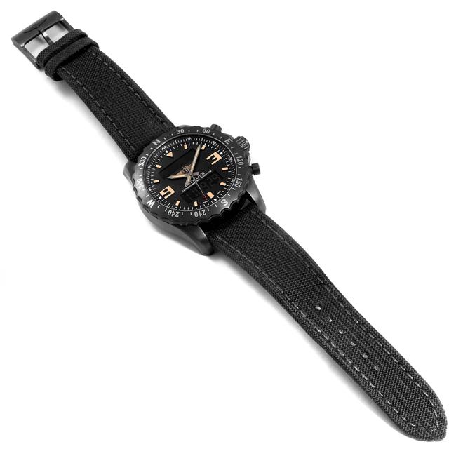 Breitling Black Chronospace Military Gmt Alarm Blacksteel Mens M78366 Watch