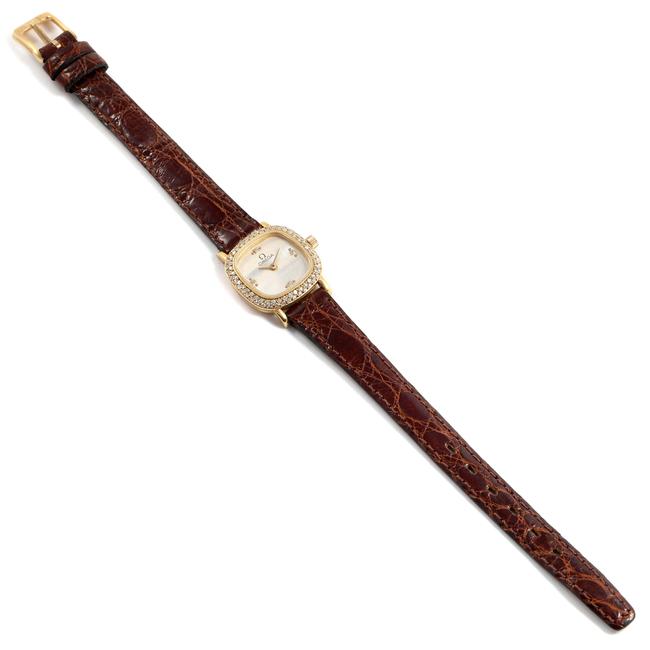 Omega Silver Deville Mini Yellow Gold Diamond Cocktail Ladies 1450 Watch