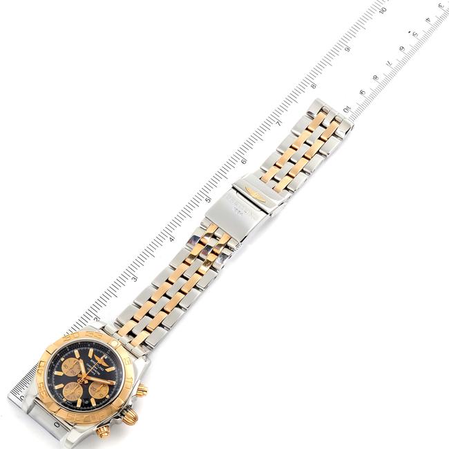 Breitling Metallica Black Chronomat Evolution Steel Rose Gold Mens Cb0110 Watch