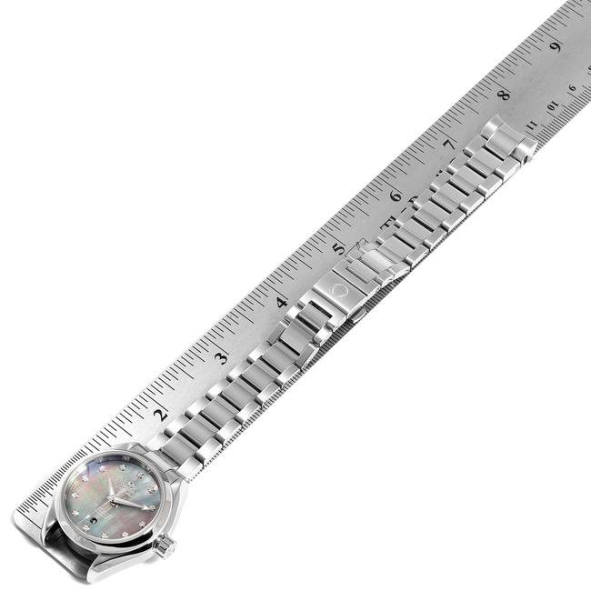 Omega Black Mother-of-pearl Box Aqua Terra 34 Diamond Ladies 231.10.34.20.57.001 Card Watch