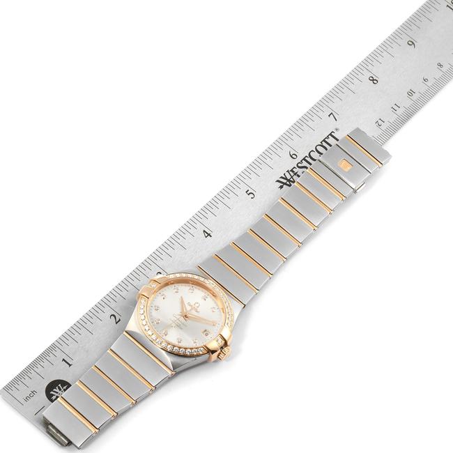 Omega Silver Constellation Steel Rose Gold Diamond Mens 123.25.35.20.52 Watch