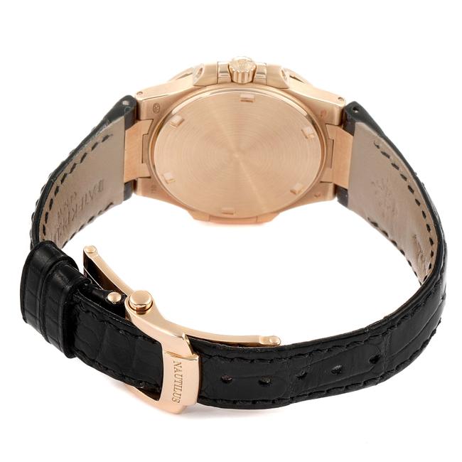 Patek Philippe Silver Nautilus Rose Gold Diamond Dial Ladies Watch