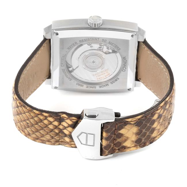 TAG Heuer Brown Monaco Bronze Diamond Dial Python Strap Steel Mens Watch
