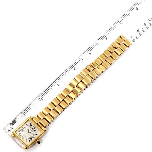 Cartier Silvered Tank Obus Prevee Collection 18k Yellow Gold Ladies 1630 Watch