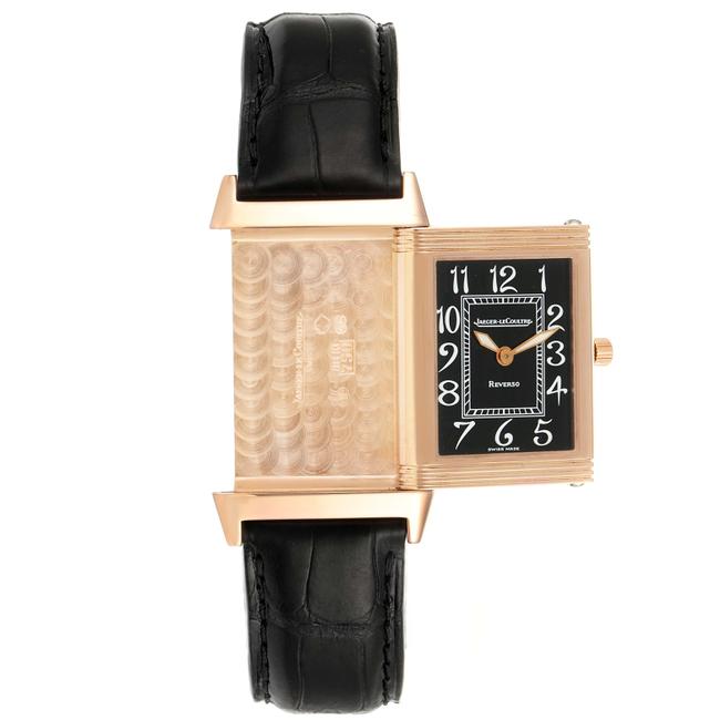 Jaeger-LeCoultre Black Reverso Midsize Rose Gold Mens 250.2.86 Watch