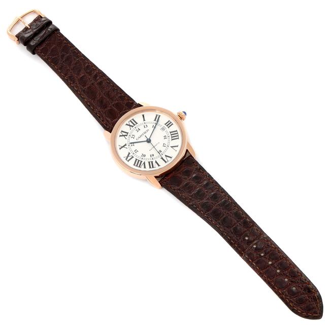 Cartier Silvered Box XL Ronde Solo Rose Gold Steel Mens W6701009 Papers Watch