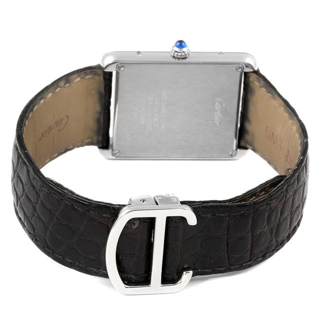 Cartier Silver Tank Solo Steel Dial Black Strap Unisex W1018355 Watch